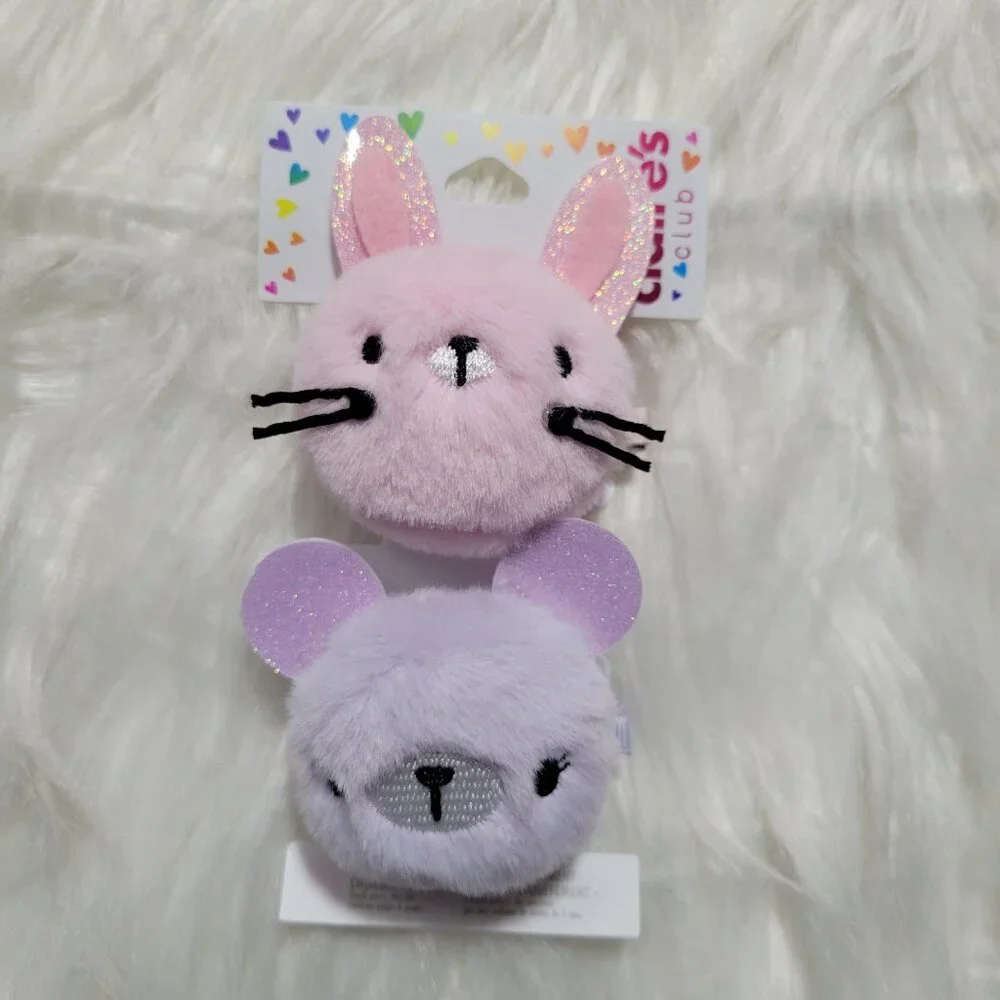 Claire's Club Pom Pom Hair Clips Set